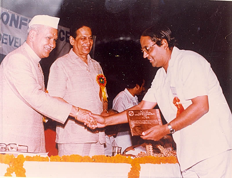 JLC Nicekl Alloys recieves the Udyog Patra Award for Self-Made Industrialists awarded by the Vice President of India given By the Institute of Trade and Industry Development, Government of India